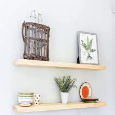 Photo 1 of  Willow & Grace Wooden Floating Shelves - Natural (36 Set of 2)