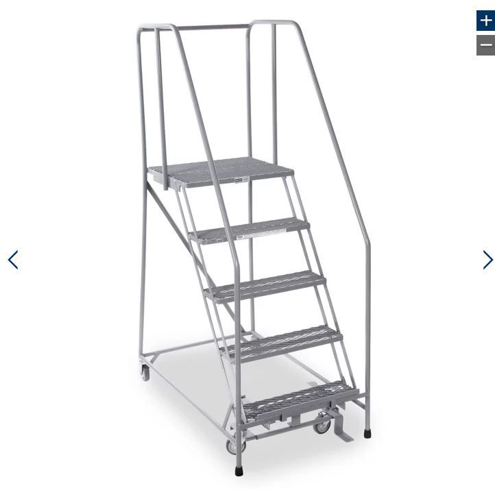 Photo 1 of 5 Step Rolling Safety Ladder - Assembled with 20" Top Step------ Second step cracked