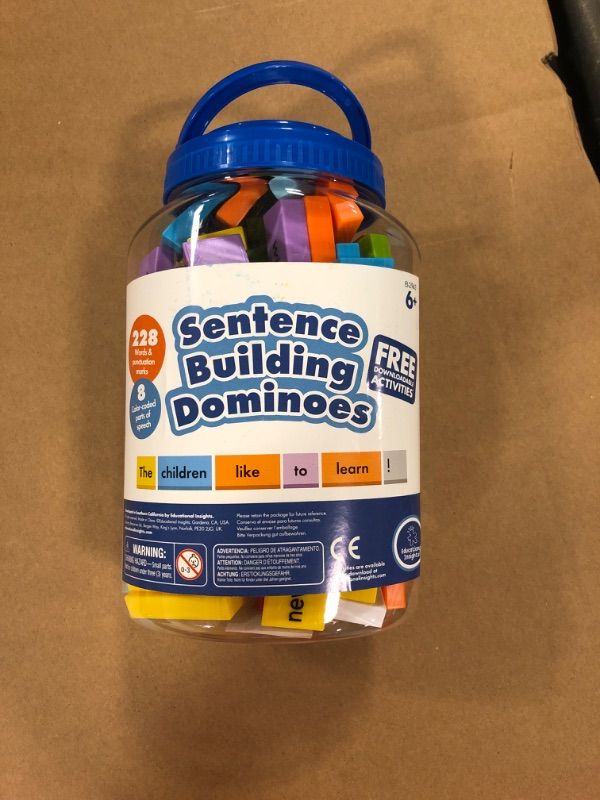 Photo 2 of Educational Insights Sentence Building Dominoes, Learn to Write Manipulatives for Classroom & Home, Set of 114 Double-Sided Dominoes, Ages 6+
