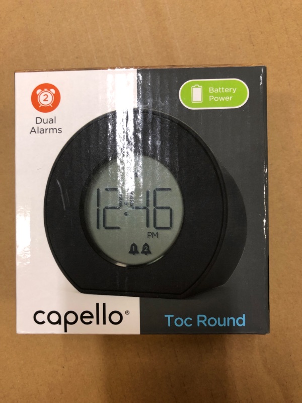 Photo 2 of Toc Round Alarm Table Clock Black - Capello

