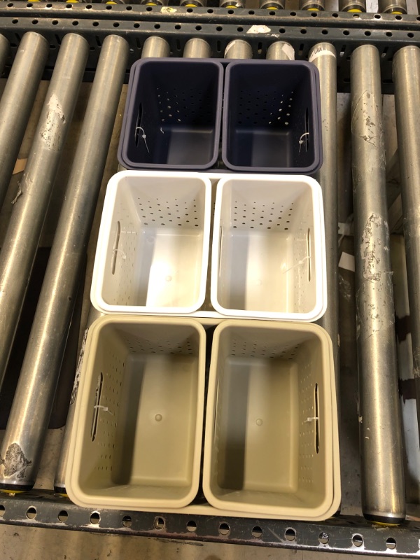 Photo 1 of 3 Count Storage Bins ( Green, White, Navy) (3 Pack)