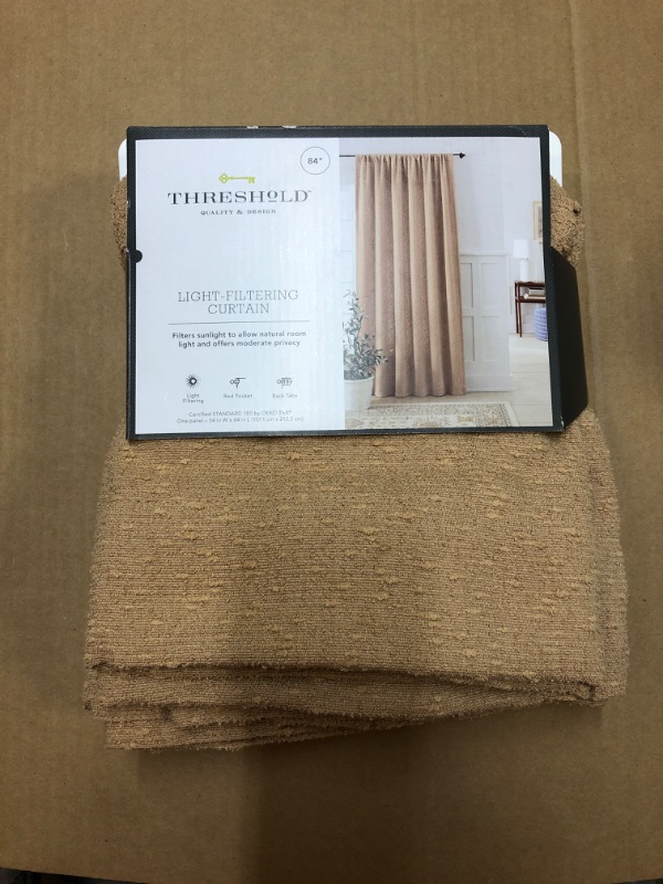 Photo 1 of 1pc Light Filtering Textural Boucle Window Curtain Panel - Threshold™

