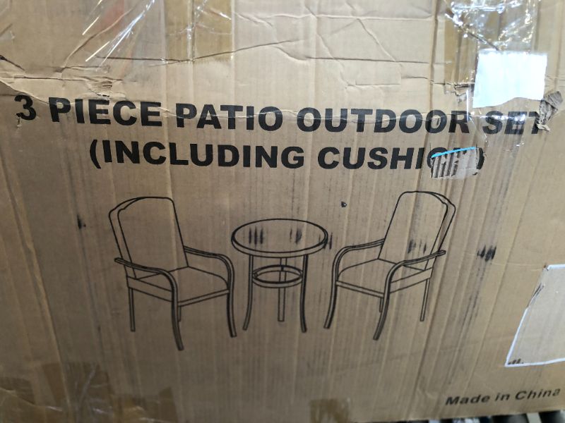 Photo 1 of 3 PIECE PATIO OUTDOOR SET (INCLUDING CUSHION) missing all hardware