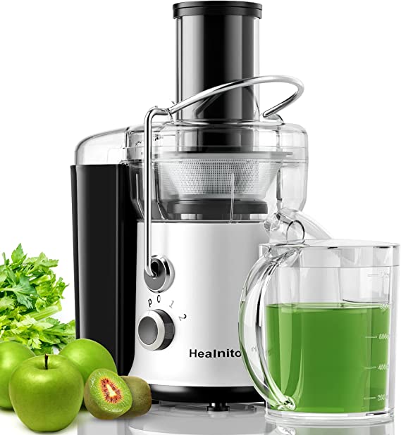 Photo 1 of 650W 3 Speeds Juicer Machines Vegetable and Fruit, Healnitor Centrifugal Juice Extractor with Big Mouth 3” Feed Chute, Easy to Clean, BPA-Free Compact Centrifugal Juice Maker, White
