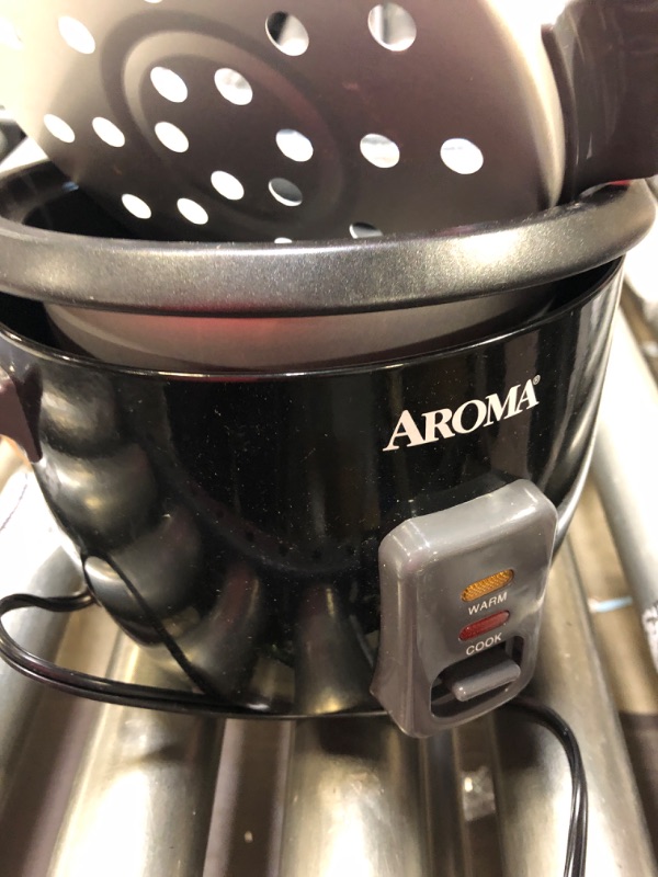 Photo 1 of 6-Cup Black Rice Cooker with Removable Steam Tray