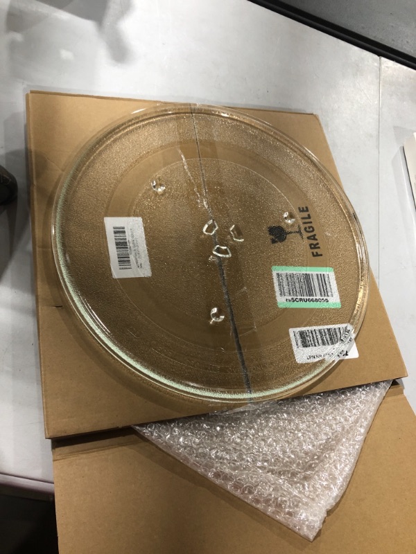 Photo 2 of 14.5" WB49X10063 Microwave Glass Plate Replacement by AMI PARTS for G.E Microwave Glass Turntable Plate Replaces WB39X10038 WB49X10193 14.2IN