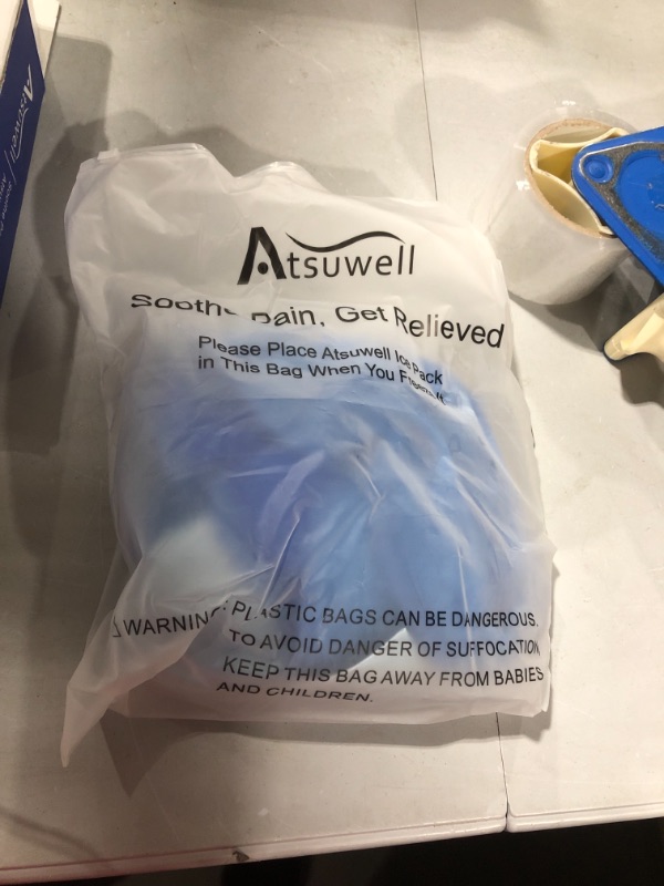 Photo 2 of Atsuwell Ice Pack for Neck and Shoulders Pain Relief Cold Compress Therapy Shoulder Ice Packs for Injuries Reusable Gel, Large Upper Back Cold Pack Wrap for Swelling, Bruises, Sprain, Surgery Blue