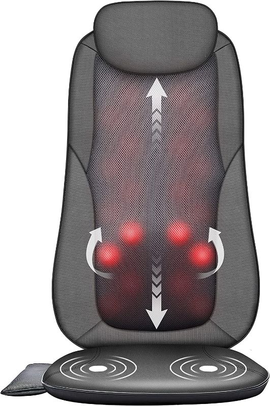 Photo 1 of  Back Massager with Heat, Shiatsu Massage Chair Pad for Back Pain, Rolling Kneading Massage Seat Cushion, Gifts for Women/Men, Stress Relax at Home Office