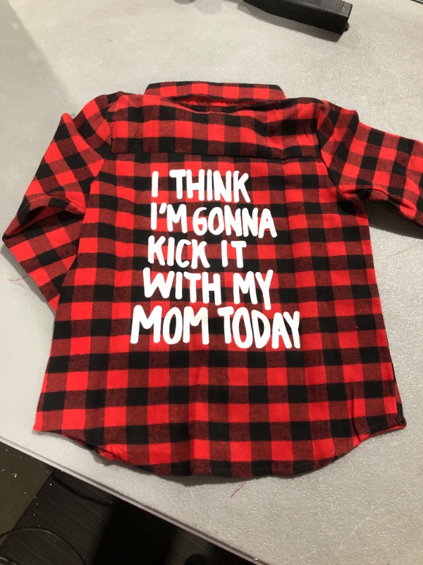 Photo 2 of 7-8 BOYS FLANNEL WITH WRITTING SEE IMAGE