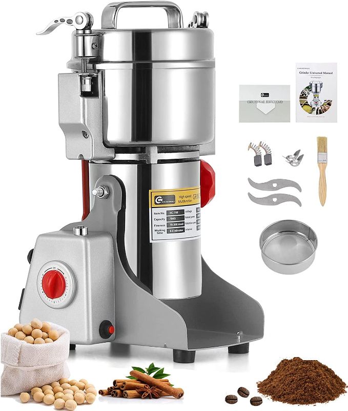 Photo 1 of CGOLDENWALL 700g Electric Grain Grinder Mill Safety Upgraded 2400W High-speed Spice Herb Grinder Commercial Superfine Powder Machine Dry Cereals Pulverizer...
