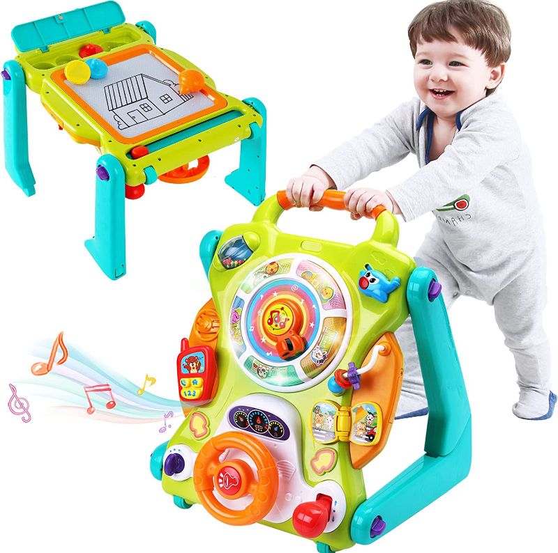 Photo 1 of iPlay, iLearn 3 in 1 Baby Walker Sit to Stand Toys, Kids Activity Center, Toddlers Musical Fun Table, Lights and Sounds, Learning, Birthday Gift for 9, 12, 18 Months, 1, 2 Year Old, Infant, Boy, Girl
