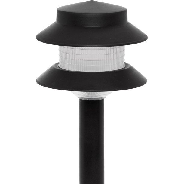 Photo 1 of 4 PK Low Voltage Landscape Path Lights - 35 Lumen Modern 2-Tier Outdoor 2.5 Watt Landscape Light GreenLighting