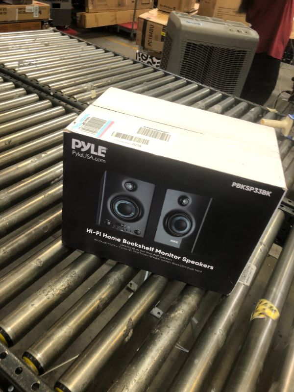 Photo 4 of Pyle HiFi Active Bookshelf Speaker with Bluetooth - Audio Stereo Monitor Speaker System, 300W, Professional Quality Sound for PC, TV, Desktops, w/USB, Micro SD, RCA Input, Black - PBKSP33BK
