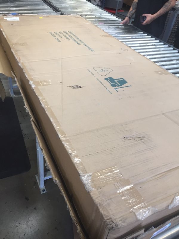 Photo 2 of Zinus Dachelle Upholstered Platform Bed Frame / Mattress Foundation / Wood Slat Support / No Box Spring Needed / Easy Assembly, King, Dark Grey 