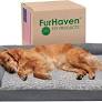 Photo 1 of  Furhaven Pet Bed for Dogs and Cats - Two-Tone Faux Fur and Suede L-Shaped Chaise 