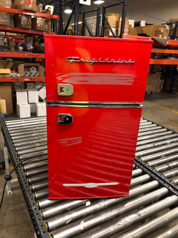 Photo 2 of Frigidaire EFR840-RED 3.2 Cu Ft Red 2 Door Retro Bar Fridge with Side Bottle Opener
