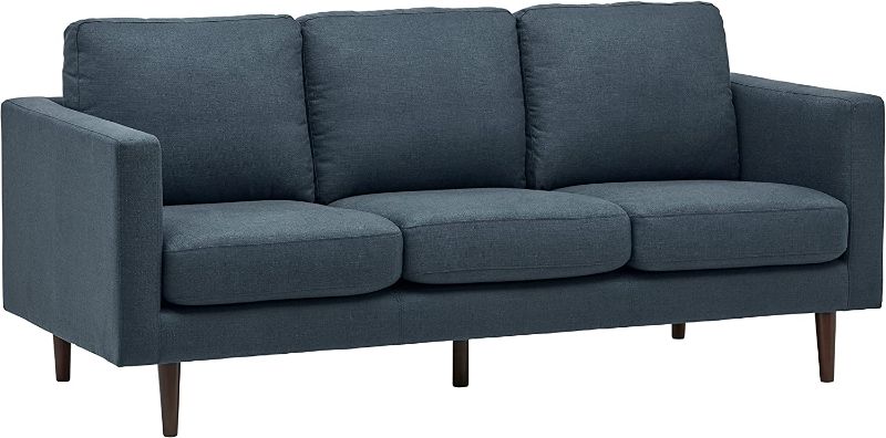 Photo 1 of Amazon Brand – Rivet Revolve Modern Upholstered Sofa Couch, 80"W, Denim Blue
