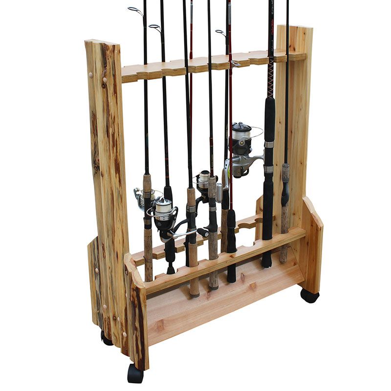 Photo 1 of  Rush Creek Creations Double Sided 16 Fishing Rod Rolling Storage Rack