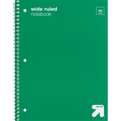 Photo 1 of 11 Wide Ruled 1 Subject Flexible Plastic Cover Spiral Notebook - up & up™