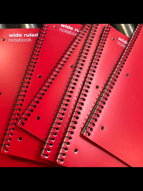 Photo 2 of 11 Spiral Notebook 1 Subject College Ruled 70 Sheets Red -Up&Up