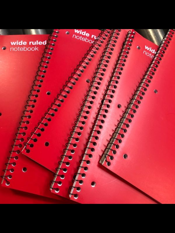 Photo 1 of 11 Spiral Notebook 1 Subject College Ruled 70 Sheets Red -Up&Up