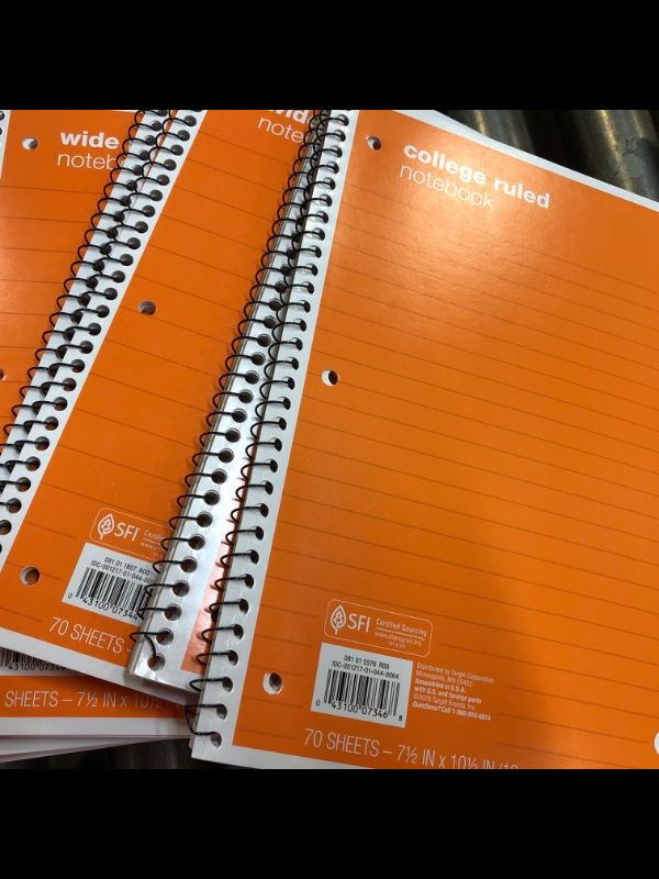 Photo 2 of 11 Wide Ruled 1 Subject Flexible Plastic Cover Spiral Notebook - up & up™