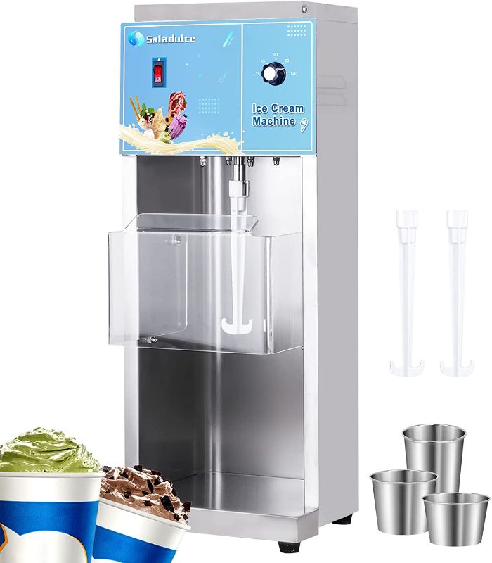 Photo 1 of Commercial Auto Ice Cream Mixer Electric Ice Cream Blender Machine 350W Milkshake Mixing Machine for Hard Ice Cream (110V)
