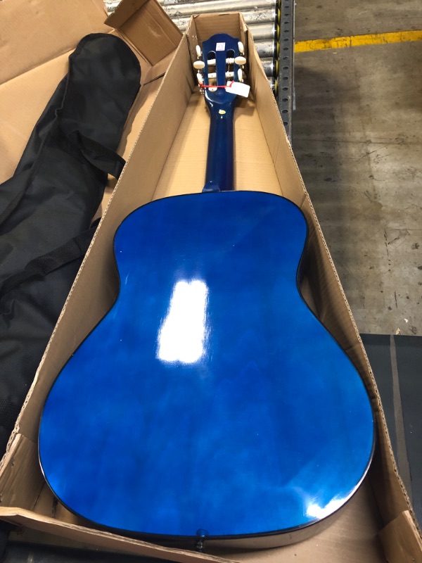 Photo 5 of ***MINOR DAMAGE TO PACKAGING*** Beginner 36” Classical Acoustic Guitar - 3/4 Junior Size 6 String Linden Wood Guitar w/ Gig Bag, Tuner, Nylon Strings, Picks, Strap, for Beginne