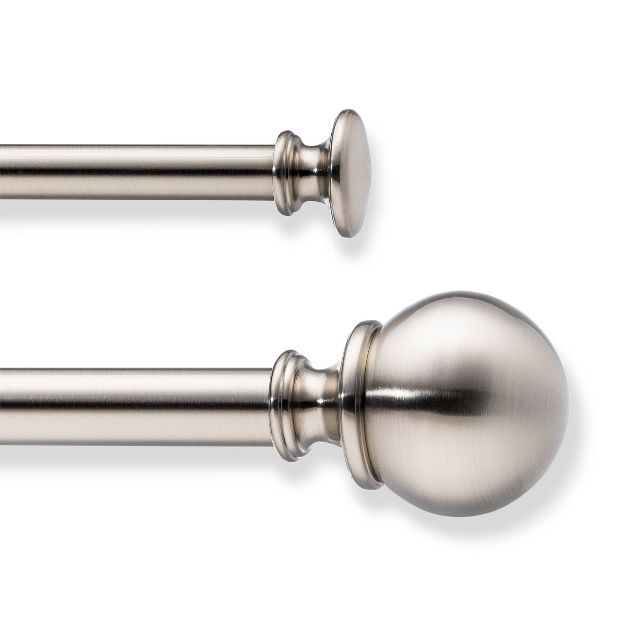 Photo 1 of 84"-48" Drapery Cafe Rod Ball Brushed Nickel - Room Essentials™