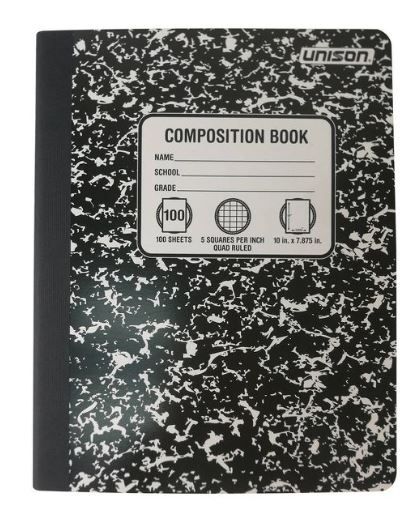 Photo 1 of  6 --------- Graph Ruled Solid Composition Notebook Black - Unison

