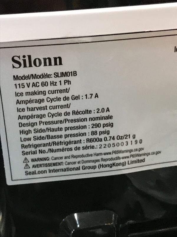 Photo 1 of Silonn Ice Makers Countertop, 9 Cubes Ready in 6 Mins, 26lbs in 24Hrs, Self-Cleaning Ice Machine with Ice Scoop and Basket, 2 Sizes of Bullet Ice for Home Kitchen Office Bar Party
