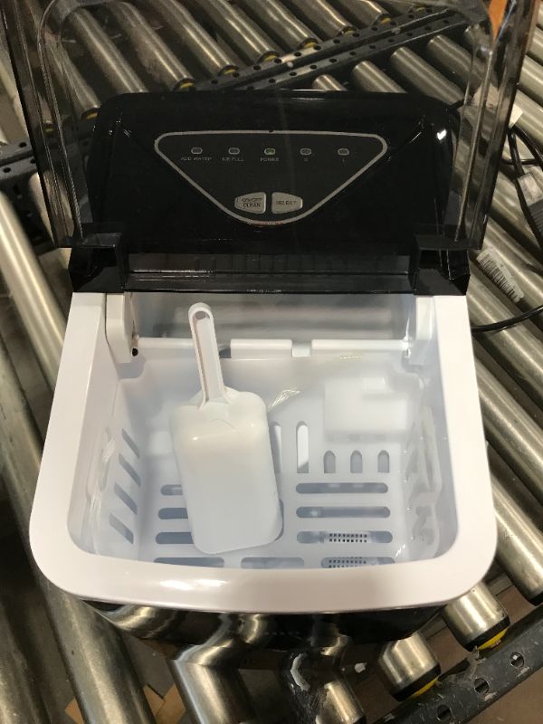 Photo 1 of Silonn Ice Makers Countertop, 9 Cubes Ready in 6 Mins, 26lbs in 24Hrs, Self-Cleaning Ice Machine with Ice Scoop and Basket, 2 Sizes of Bullet Ice for Home Kitchen Office Bar Party
