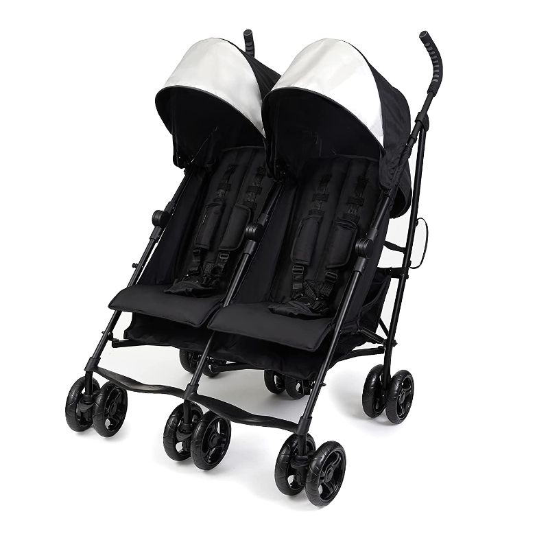 Photo 1 of Summer Infant 3Dlite Double Convenience Lightweight Double Stroller for Infant & Toddler with Aluminum Frame, Two Large Seats with Individual Recline, Extra-Large Storage Basket, Black

