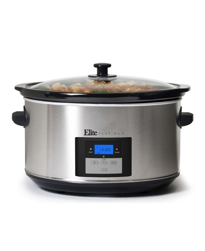 Photo 1 of Elite Gourmet 8.5Qt Digital Programmable Jumbo Xl Slow Cooker with Glass Lid, Adjustable Temperature Controls, Keep Warm Function
