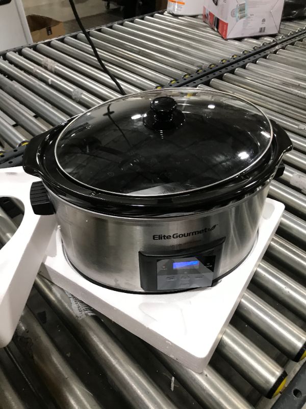 Photo 2 of Elite Gourmet 8.5Qt Digital Programmable Jumbo Xl Slow Cooker with Glass Lid, Adjustable Temperature Controls, Keep Warm Function
