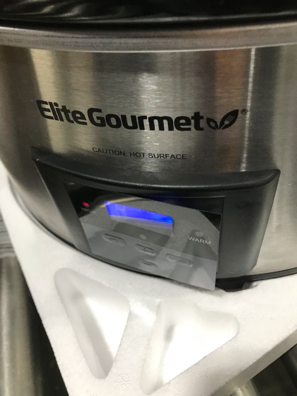 Photo 4 of Elite Gourmet 8.5Qt Digital Programmable Jumbo Xl Slow Cooker with Glass Lid, Adjustable Temperature Controls, Keep Warm Function
