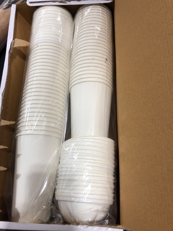 Photo 2 of [16 oz. - 50 sets] Disposable Paper Cups with Paper Dome Lids, Compostable Non-Plastic Cups Eco Friendly Recyclable Cups with Covers for Iced Coffee