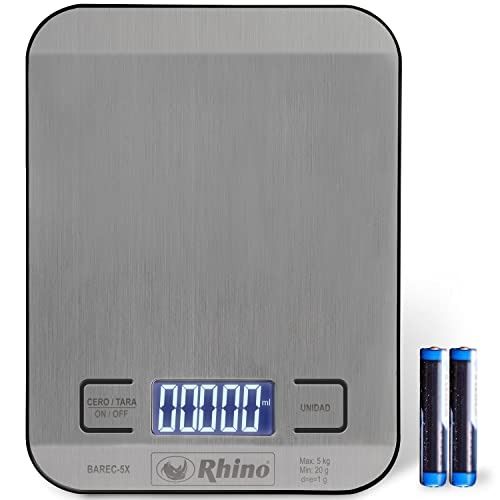 Photo 1 of Rhino Food Kitchen Scale, Grams and Ounces, Precise Graduation for Weight Loss, Baking, Cooking, Keto and Meal Prep, LCD Display, Medium, 
