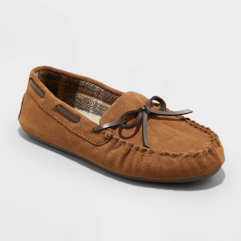 Photo 1 of Boys' Lionel Moccasin Slippers - Cat & Jack™, Dark Chestnut, size 1