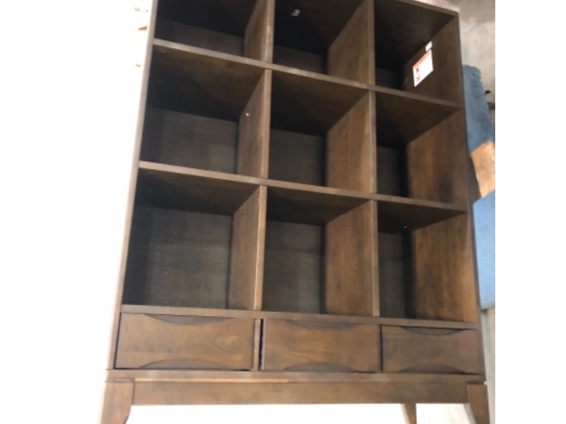 Photo 2 of 57" Pearson Solid Hardwood Cube Storage with Drawers Walnut Brown - WyndenHall

