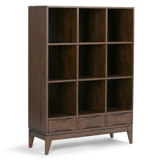 Photo 1 of 57" Pearson Solid Hardwood Cube Storage with Drawers Walnut Brown - WyndenHall

