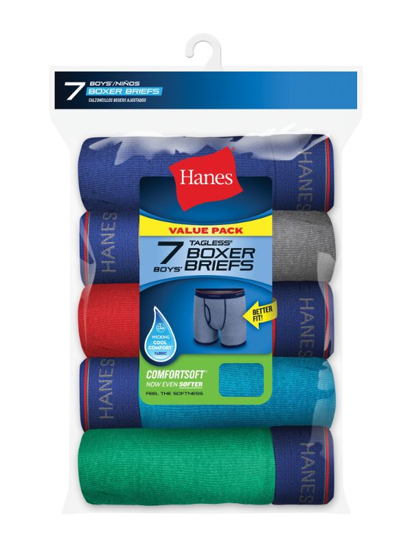 Photo 2 of SIZE MEDIUM BUNDLE OF 2 PACKS OF ---1 Hanes Boys' Comfort Flex Fit Sport Ringer Boxer Briefs, MEDIUM FRUIT OF A LOOM BOXER  BRIEFS 
