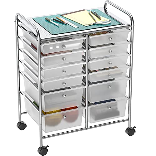 Photo 1 of Simple Houseware Utility Cart with 12 Drawers Rolling Storage Art Craft Organizer on Wheels
