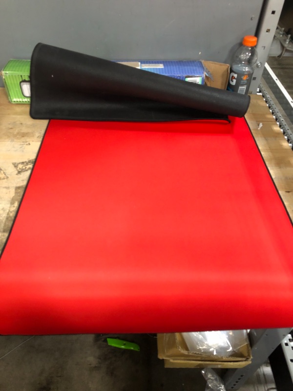 Photo 2 of Mega Size Gaming Mouse Pad - Anti Slip Rubber Base - Stitched Edges - Large Desk Mat - 48" x 24" x 0.16" (Mega, All Red)
