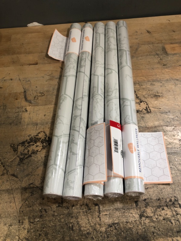 Photo 2 of 18 X 60 Marble Gray Peel & Stick Easy Removable Wall Paper Roll
5ROLLS