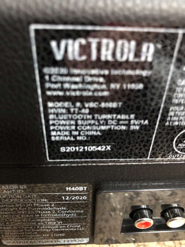 Photo 2 of Victrola Bluetooth Suitcase 3-Speed Turntable Black