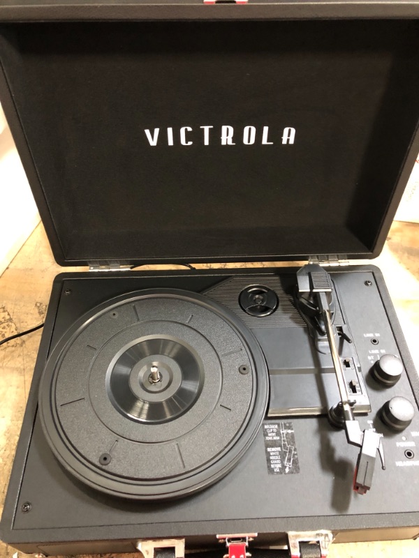 Photo 4 of Victrola Bluetooth Suitcase 3-Speed Turntable Black