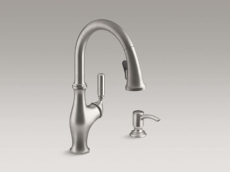 Photo 1 of 
Kohler Worth Pull Down Kitchen Faucet, Kitchen Sink Faucet with Pull Down Sprayer, Vibrant Stainless, 
