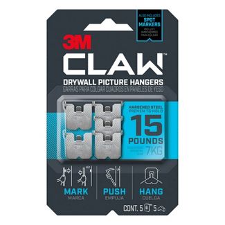 Photo 1 of (X4) 3M 15lb CLAW Drywall Picture Hanger with Temporary Spot Marker + 5 hangers and 5 markers

