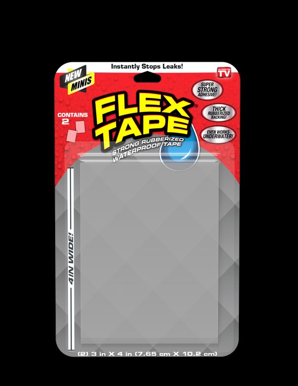 Photo 1 of (X5) FLEX SEAL TFSCLRMINI Flex Tape,2 Cu Ft,Rubber Base,Clear,PK2
